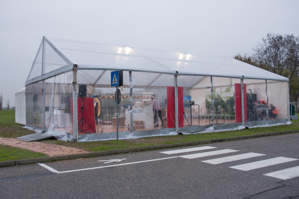 Tensostruttura trasparente per l'inaugurazione del Prologis Park Lodi