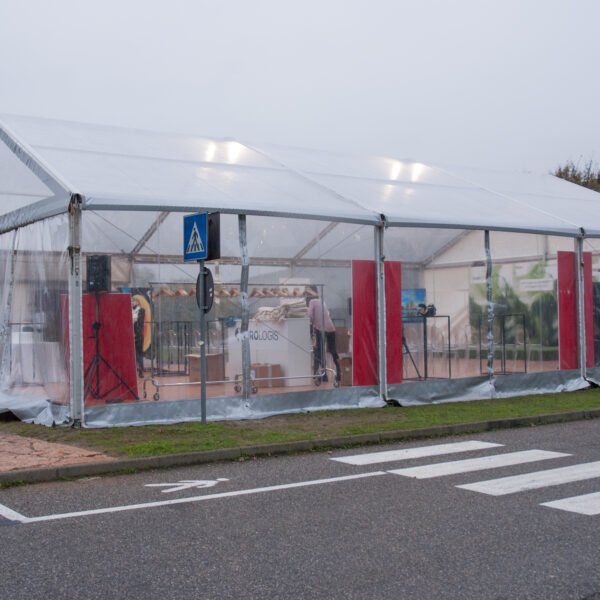 Tensostruttura trasparente per l'inaugurazione del Prologis Park Lodi